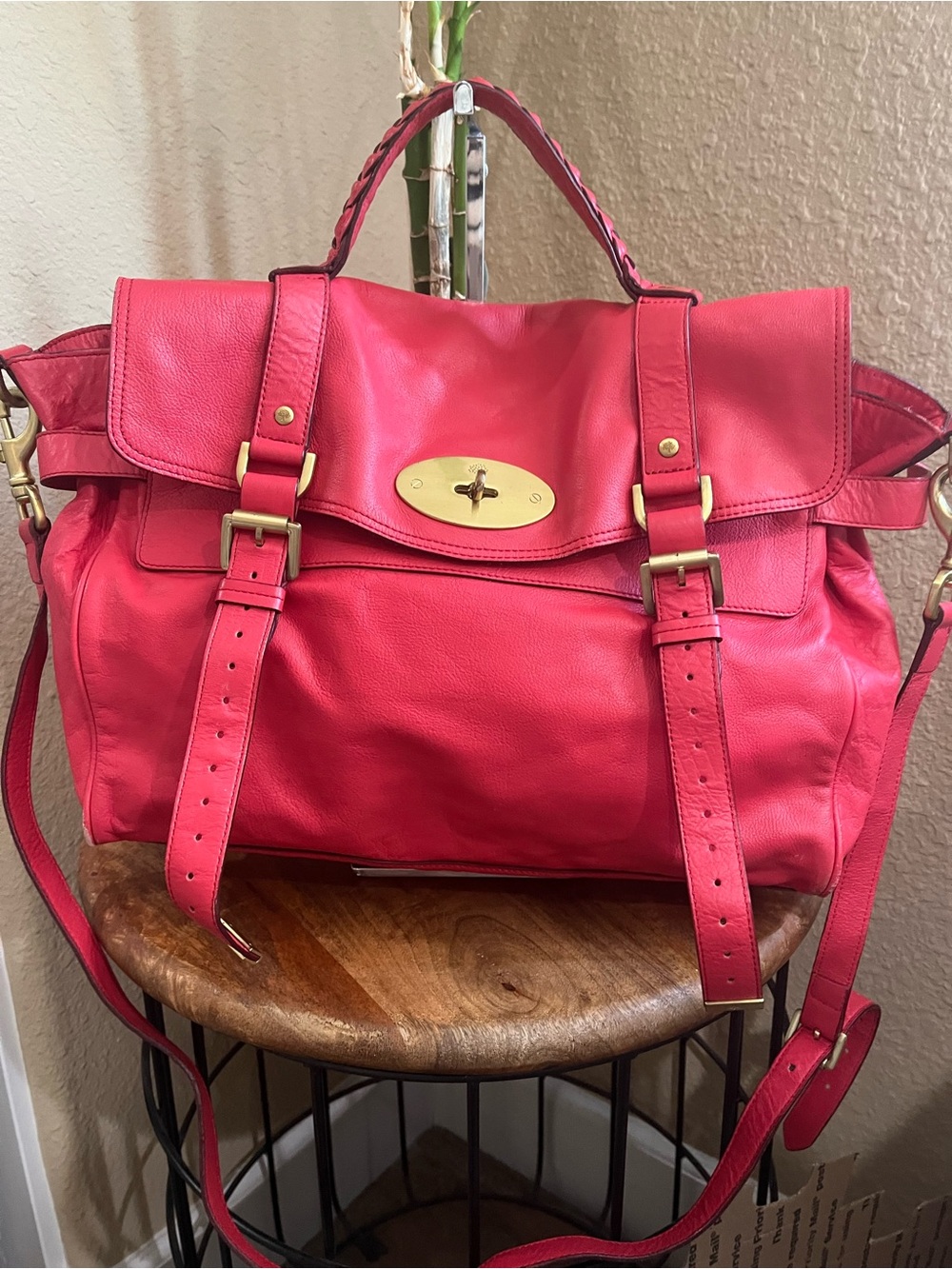 MULBERRY ALEXA WATERMELON SOFT BUFFALO LEATHER SATCHEL